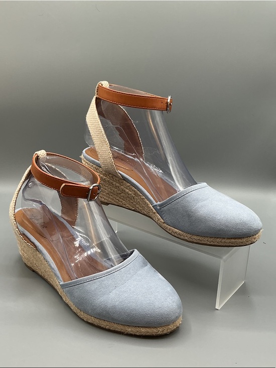 Style & Co. Shoes - Style & Co. Mailena Light Blue Espadrille Wedge Ankle-Strap Sandals, size 8